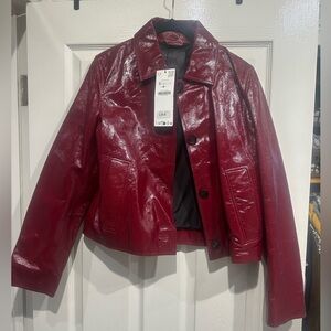 Red Leather Jacket NEW